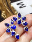 14K White Gold 6.37 CTW Natural Sapphire & Diamond Earrings