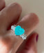 14K WHITE GOLD 2.63 CT NATURAL NEON BLUE PARAIBA TOURMALINE & DIAMOND RING