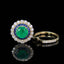 14K GOLD 2.00 CTW VIVID GREEN NATURAL EMERALD & DIAMOND RING/PENDANT