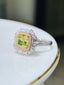 GIA 14K GOLD 2.02 CT GREEN DIAMOND & DIAMOND RING （Deposit $1000 ）