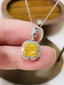 18K GOLD 1.59 CTW NATURAL YELLOW DIAMOND & DIAMOND NECKLACE WITH GIA CERTIFICATE