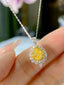 18K GOLD 1.83 CTW NATURAL YELLOW DIAMOND & DIAMOND NECKLACE