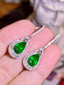 14K GOLD 3.39 CTW MUZO GREEN NATURAL EMERALD & DIAMOND EARRINGS