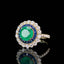 14K GOLD 2.00 CTW VIVID GREEN NATURAL EMERALD & DIAMOND RING/PENDANT