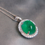 14K White Gold 5.62 CTW Natural Emerald & Diamond Pendant with Certificate