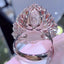 14K White Gold 34.9 CTW Morganite & Diamond Ring