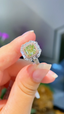 GIA 14K GOLD 2.02 CT GREEN DIAMOND & DIAMOND RING （Deposit $1000 ）