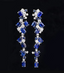 14K GOLD 7.43 CTW NATURAL SAPPHIRE & DIAMOND EARRINGS