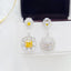 14K GOLD 4.68 CTW NATURAL YELLOW DIAMOND & DIAMOND EARRINGS