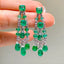 14K GOLD 13.80 CT NATURAL EMERALD & DIAMOND EARRINGS
