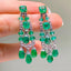 14K GOLD 13.80 CT NATURAL EMERALD & DIAMOND EARRINGS