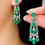 14K GOLD 13.80 CT NATURAL EMERALD & DIAMOND EARRINGS