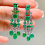 14K GOLD 13.80 CT NATURAL EMERALD & DIAMOND EARRINGS