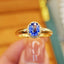 14K GOLD 0.90 CTW NATURAL SAPPHIRE & DIAMOND RING