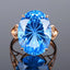 14K GOLD 14.39 CTW NATURAL TOPAZ & DIAMOND RING