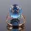 14K GOLD 14.39 CTW NATURAL TOPAZ & DIAMOND RING