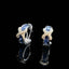 14K GOLD 1.72 CTW VIVID BLUE NATURAL SAPPHIRE & DIAMOND EARRINGS