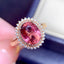 14k Gold 3.74 Ctw Natural Tourmaline & Diamond Ring