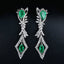 14K GOLD 1.2 CT NATURAL EMERALD & DIAMOND EARRINGS