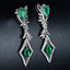14K GOLD 1.2 CT NATURAL EMERALD & DIAMOND EARRINGS