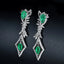 14K GOLD 1.2 CT NATURAL EMERALD & DIAMOND EARRINGS
