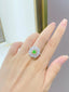 14K GOLD 2.61 CTW NATURAL GREEN DIAMOND & DIAMOND RING