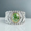 14K GOLD 1.77 CTW NATURAL GREEN DIAMOND & DIAMOND RING