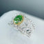 14K GOLD 1.77 CTW NATURAL GREEN DIAMOND & DIAMOND RING