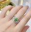 14K GOLD 1.77 CTW NATURAL GREEN DIAMOND & DIAMOND RING