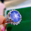 14K GOLD 4.52 CTW NATURAL STAR SAPPHIRE & DIAMOND RING