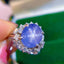 14K GOLD 4.52 CTW NATURAL STAR SAPPHIRE & DIAMOND RING