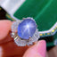 14K GOLD 14.88 CTW NATURAL STAR SAPPHIRE & DIAMOND RING