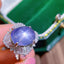 14K GOLD 14.88 CTW NATURAL STAR SAPPHIRE & DIAMOND RING