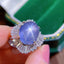 14K GOLD 14.88 CTW NATURAL STAR SAPPHIRE & DIAMOND RING