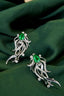 14K GOLD 1.04 CTW VIVID GREEN NATURAL EMERALD & DIAMOND EARRINGS