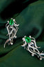 14K GOLD 1.04 CTW VIVID GREEN NATURAL EMERALD & DIAMOND EARRINGS