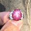 14K GOLD 11.40 CTW NATURAL STAR RUBY & DIAMOND RING