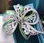 14K GOLD 3.29 CTW VIVID GREEN NATURAL EMERALD & DIAMOND BROOCH/PENDANT