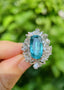 14K GOLD 5.93 CTW NATURAL PARAIBA TOURMALINE & DIAMOND RING