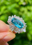 14K GOLD 5.93 CTW NATURAL PARAIBA TOURMALINE & DIAMOND RING