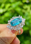 14K GOLD 5.93 CTW NATURAL PARAIBA TOURMALINE & DIAMOND RING