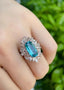 14K GOLD 5.93 CTW NATURAL PARAIBA TOURMALINE & DIAMOND RING