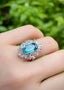 14K GOLD 5.93 CTW NATURAL PARAIBA TOURMALINE & DIAMOND RING