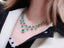 14K GOLD 10.8 CT VIVID GREEN NATURAL EMERALD & DIAMOND NECKLACE