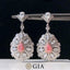 GIA 14K GOLD 2.91 CTW NATURAL PINK DIAMOND & DIAMOND EARRINGS