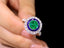 14K GOLD 2.00 CTW VIVID GREEN NATURAL EMERALD & DIAMOND RING/PENDANT