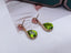 14K GOLD 11.95 CTW PERIDOT & TOURMALINE & DIAMOND EARRINGS