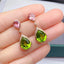 14K GOLD 11.95 CTW PERIDOT & TOURMALINE & DIAMOND EARRINGS