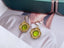 14K GOLD 8.20 CTW PERIDOT & DIAMOND EARRINGS