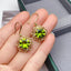 14K GOLD 8.20 CTW PERIDOT & DIAMOND EARRINGS